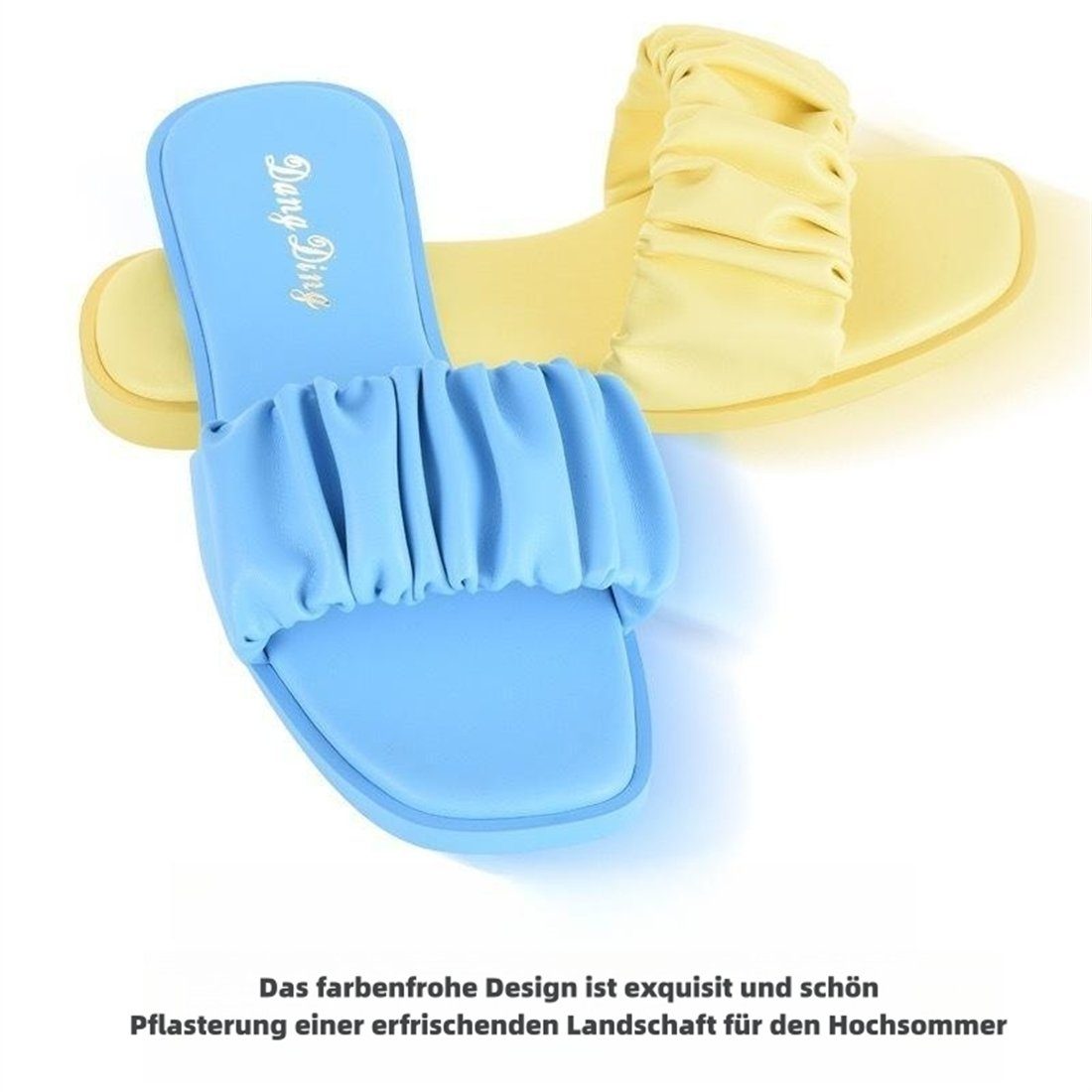 Damen Bequem (1-tlg) Wohnzimmer, Hausschuh Hellgrün Sandalette hausschuhe Strand YOOdy~ Sommer Neue Hausschuh Rutschfest Geeignet Schlafzimmer, Badezimmer, für pantoffeln