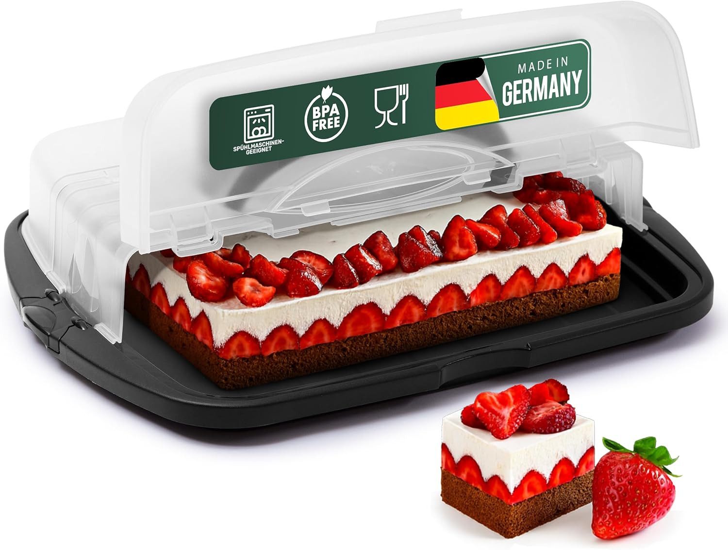 Novaliv Aufbewahrungsbox 31155-1x, Novaliv Kuchen-Transportbox XL (Rechteckig 47 x 35 x 11 cm), Aufbewahr
