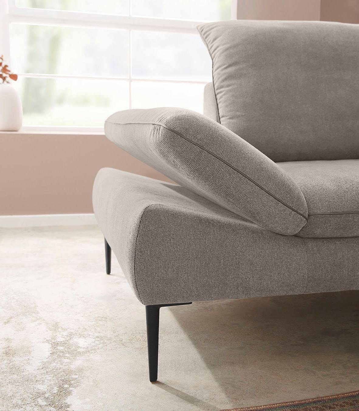 W.SCHILLIG Ecksofa enjoy&MORE, Designsofa, elegant und bequem, L-Form, Sitztiefenverstellung, Füße schwarz pulverbeschichtet, Breite 294 cm