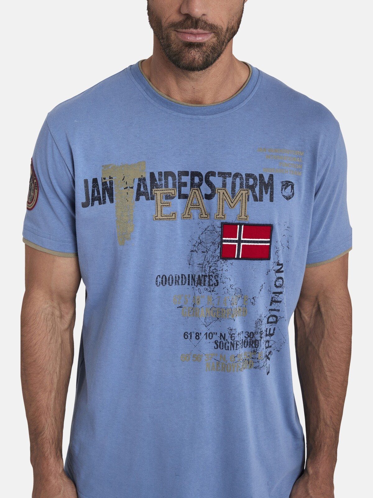 Jan Vanderstorm T-Shirt SÖLVE aus robustem Baumwolljersey – Bild 5 von 5