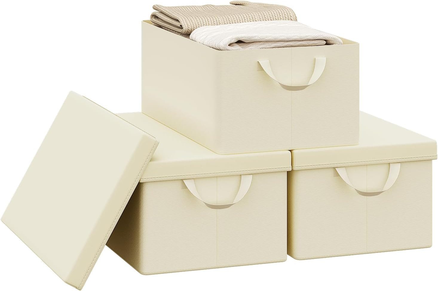 Woltu Aufbewahrungsbox (3 St., Set), mit Deckel, mit Griffen, faltbare Box günstig online kaufen