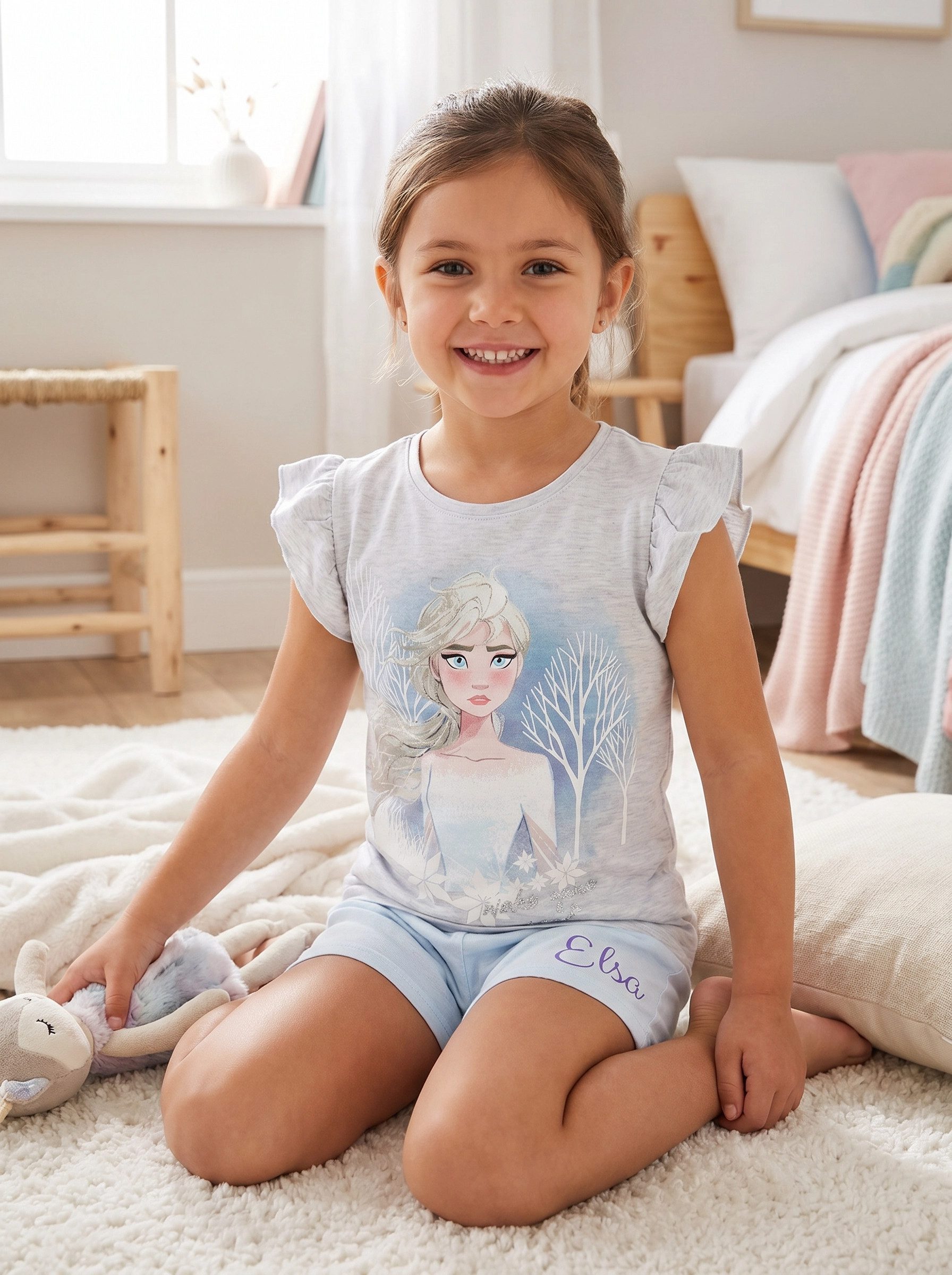 Disney Schlafanzug Disney Die Eiskönigin Kinder kurzarm Schlafanzug Pyjama