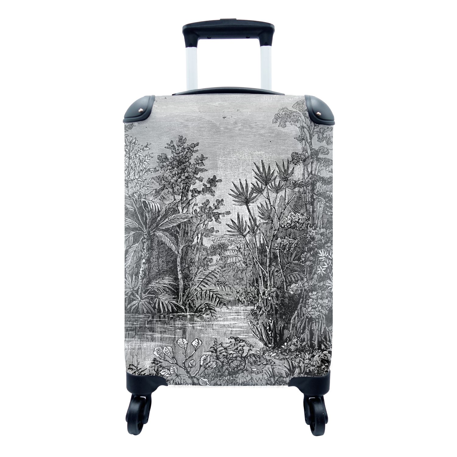 MuchoWow Handgepäckkoffer Gestaltung - Wasser - Natur, 4 Rollen, Reisetasche mit rollen, Handgepäck für Ferien, Trolley, Reisekoffer
