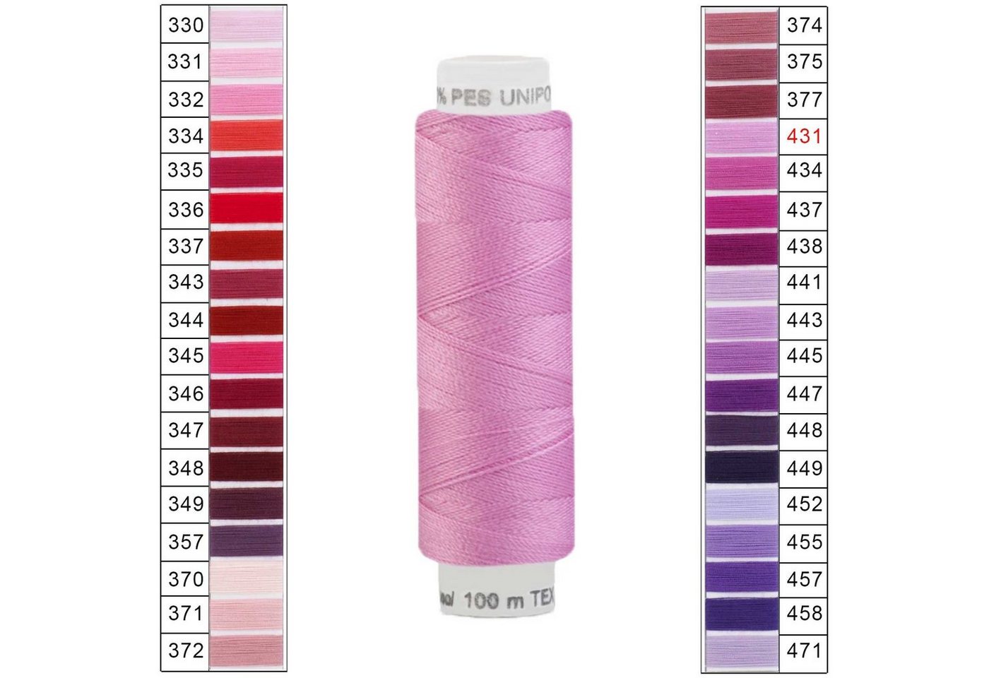 Thumbnail - maDDma Nähgarn 100m Unipoly 120 TEX14x2 Farbwahl 2v6 Nähgarn, 100 m, 431