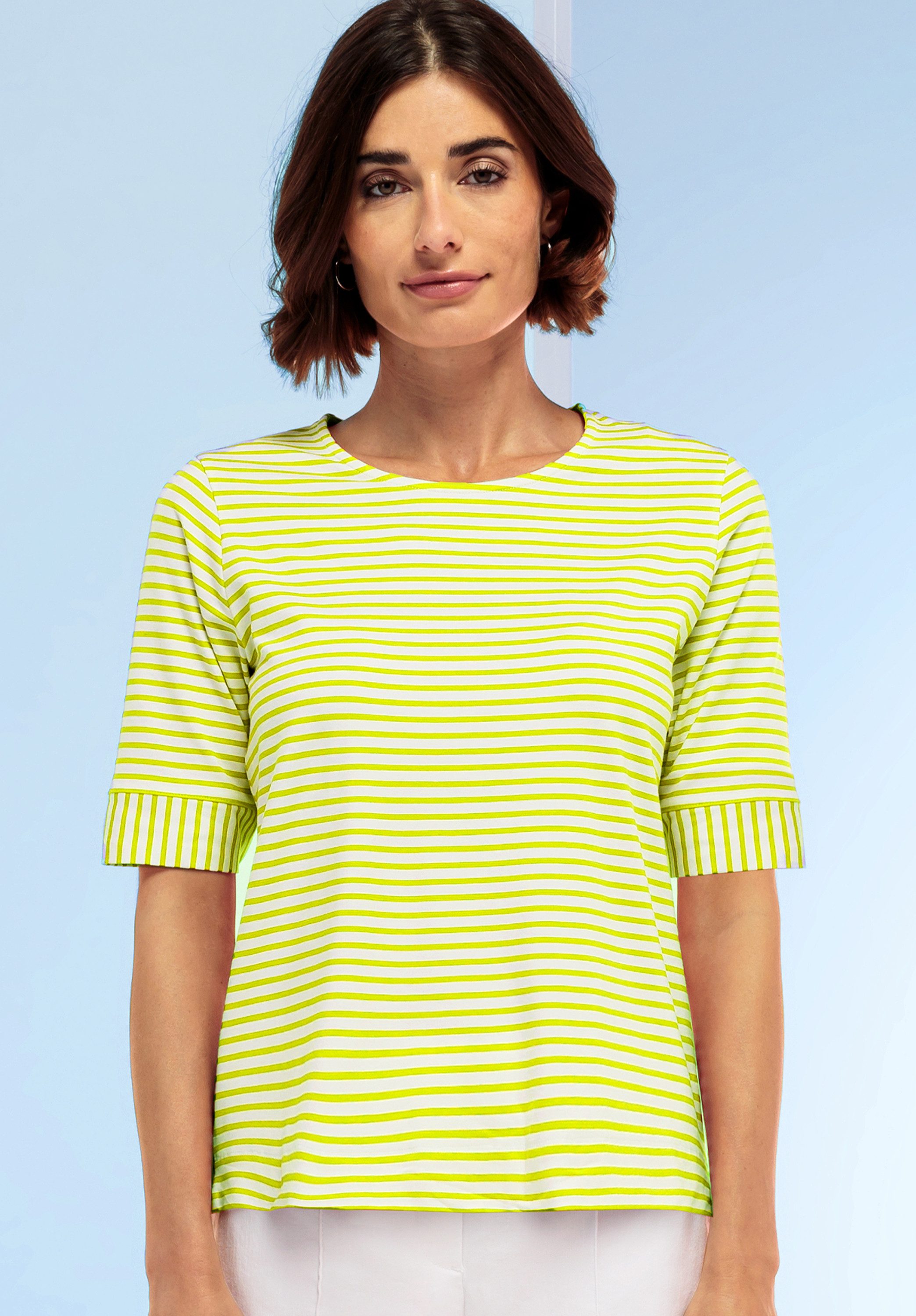 bianca Kurzarmshirt DINIA im Ringel-Look und angesagter Trendfarbe günstig online kaufen