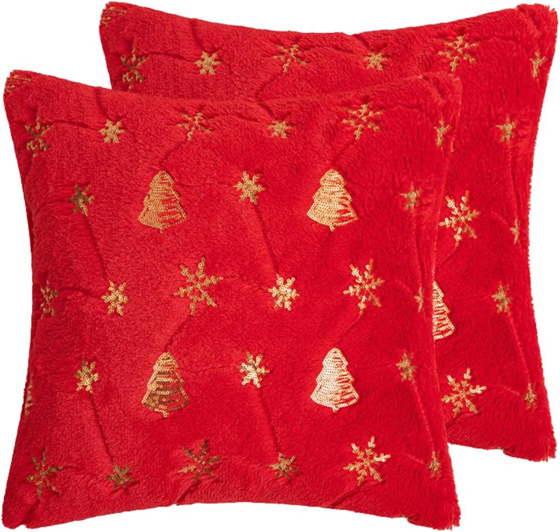 Diwzbyn Kissenbezug Weihnachtlicher Dekokissenbezug, 18 × 18 Zoll Kissenhülle, (1 Stück)