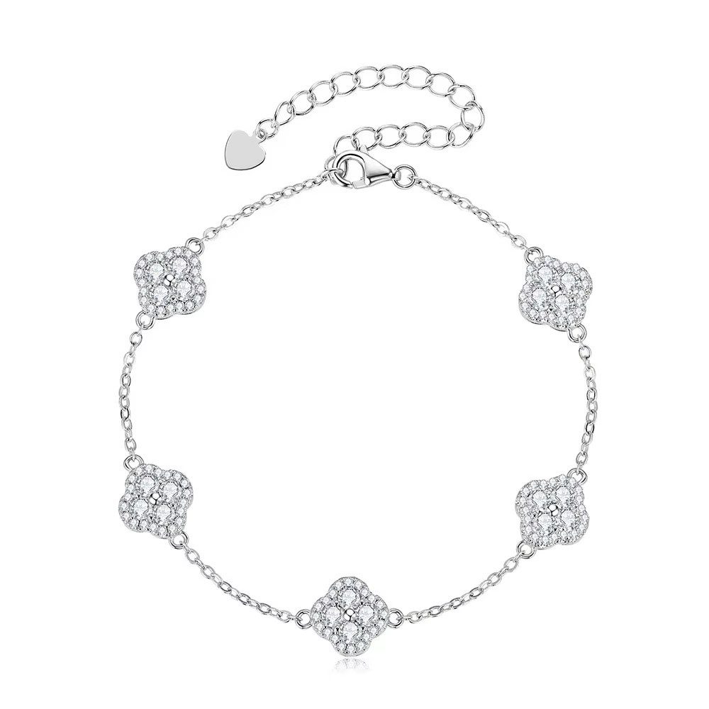 ROUGEMONT Armband Funkelndes Kleeblatt Clover Damen Armband 18cm+5cm