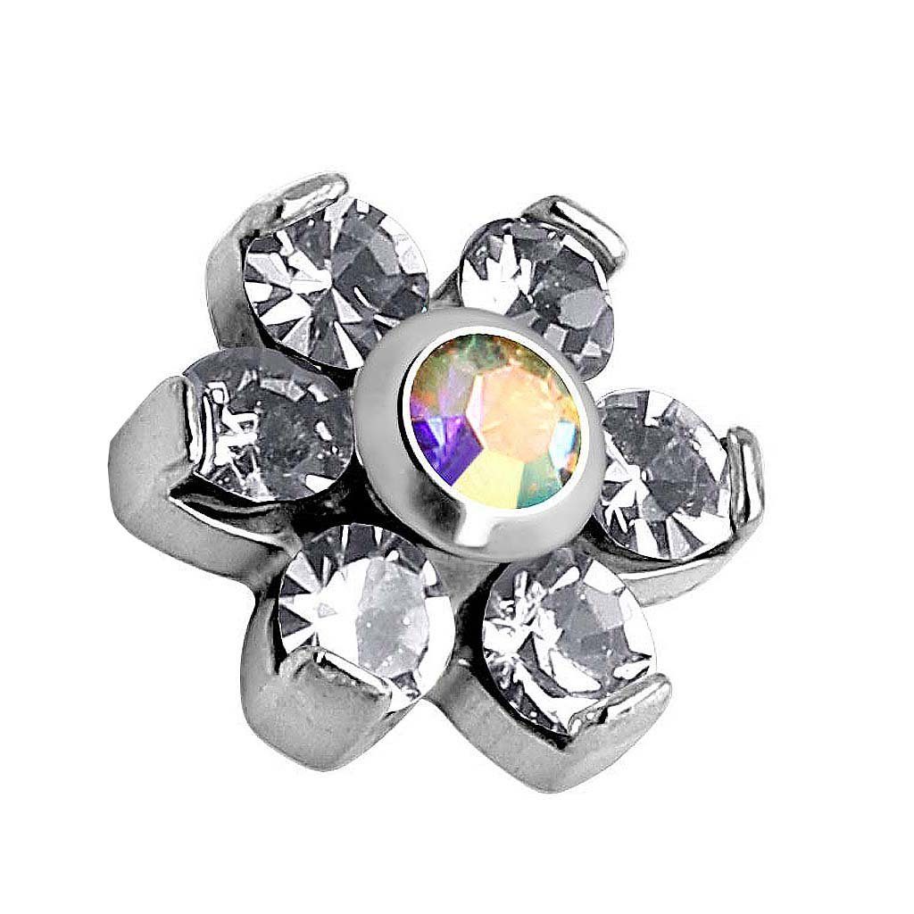 Piercing-Implantat Dermal Piercing Aufsatz Kugel Glitzer Ferido Blume