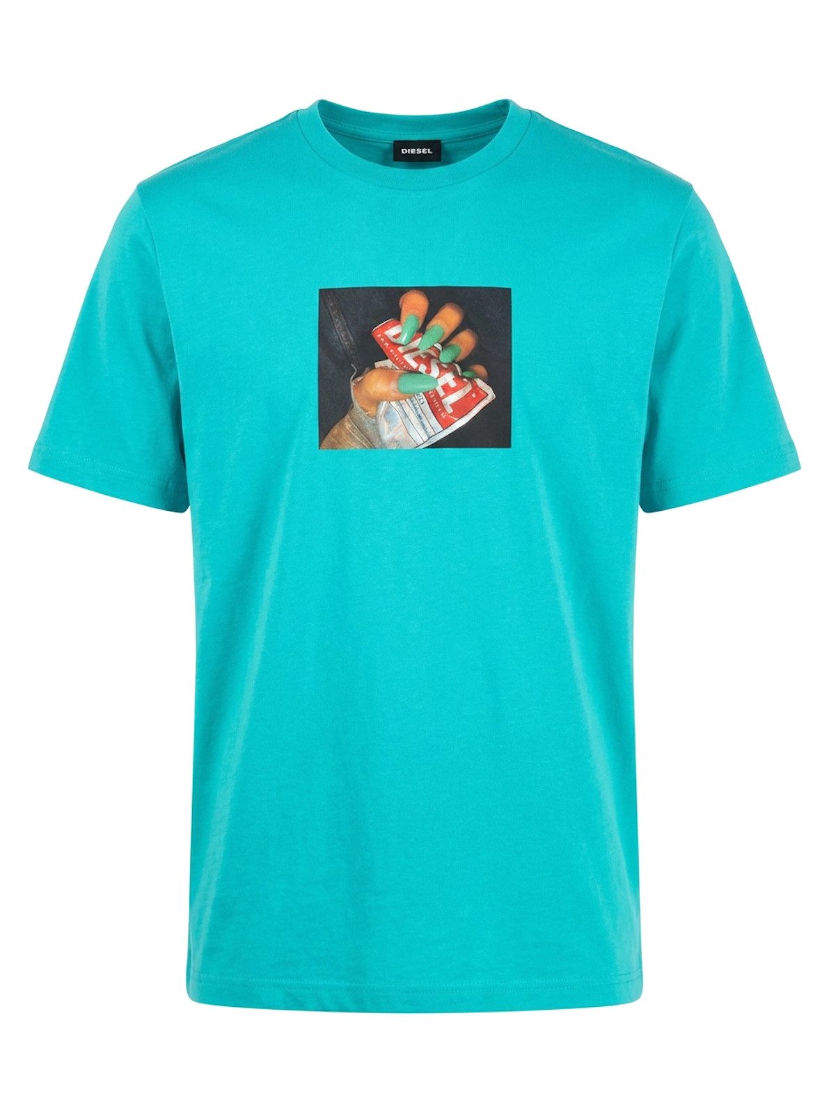 Diesel Rundhalsshirt Regular Fit - Türkis Blau - T-JUST-A36 5II