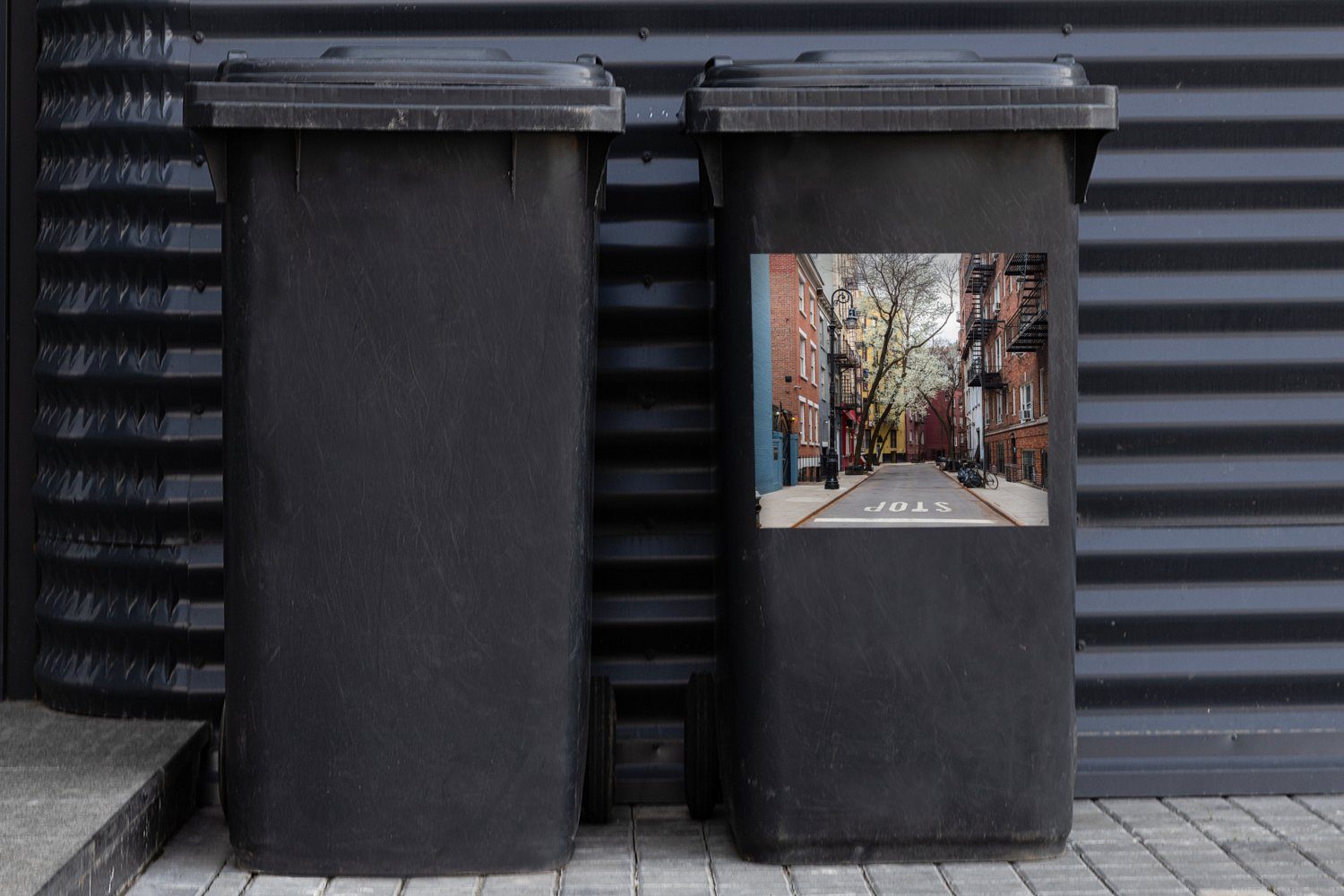 New NYC York (1 Amerika Container, Abfalbehälter Mülltonne, Wandsticker - Mülleimer-aufkleber, - St), MuchoWow Sticker,
