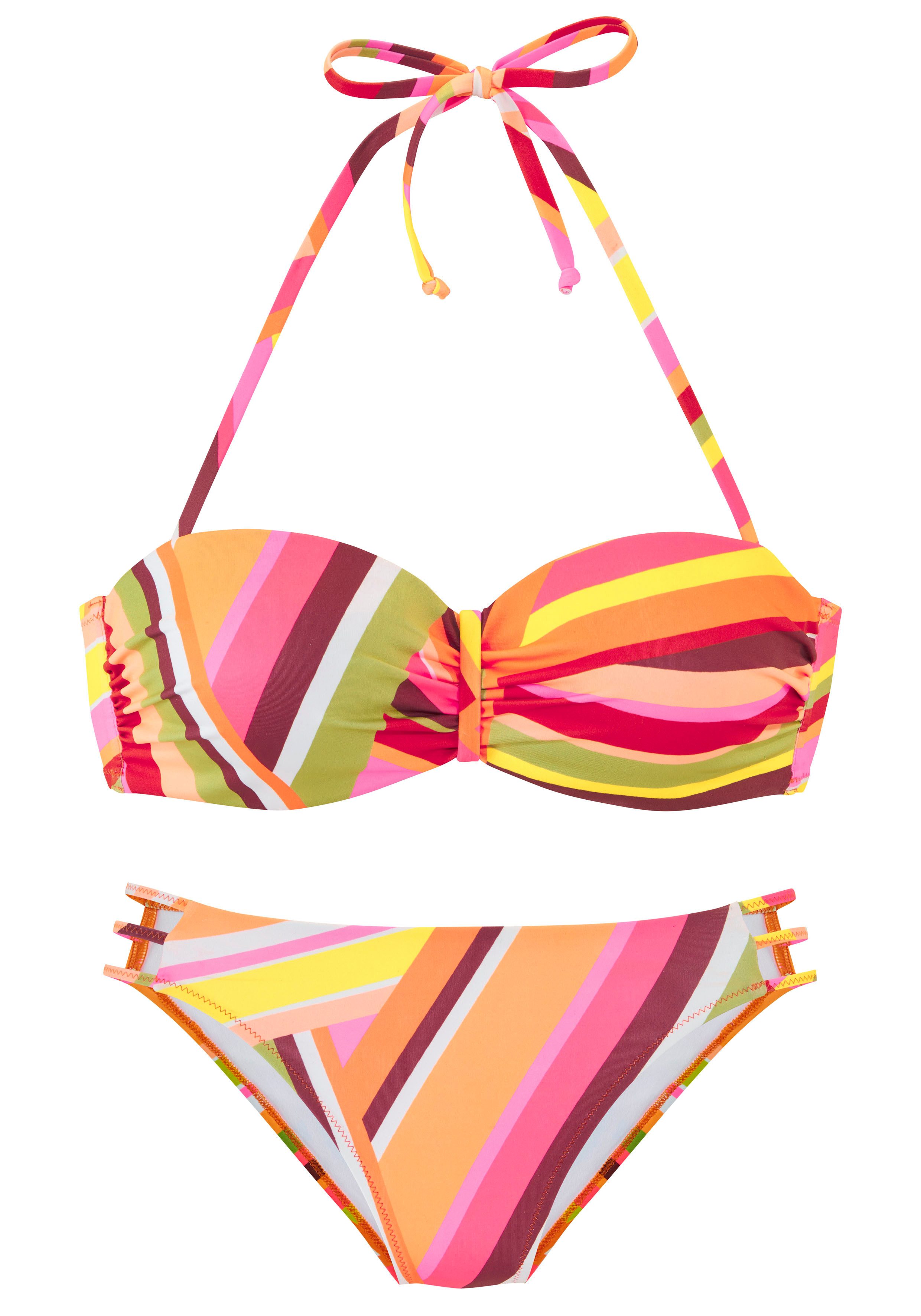 Bruno Banani Bügel-Bandeau-Bikini mit grafischem Druck günstig online kaufen