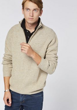 Polo Sylt Strickpullover mit Stehkragen und Zipper