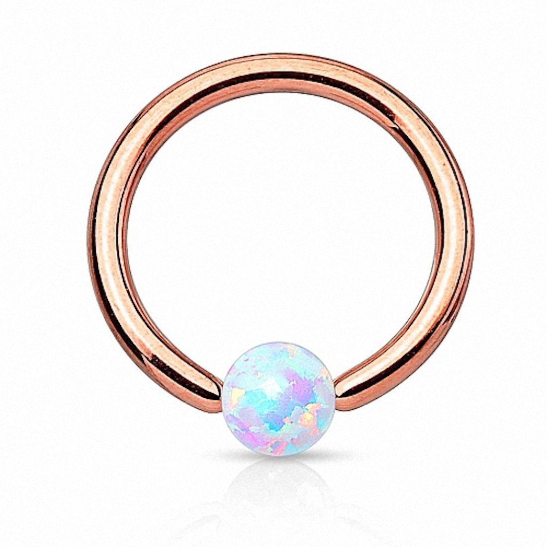Nasenpiercing Piercing Klemmring Ring mit Opal Klemm Kugel