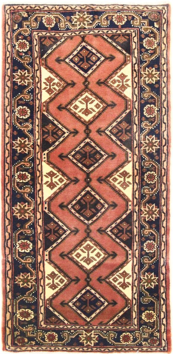 Orientteppich Hamadan 93x193 Handgeknüpfter Orientteppich / Perserteppich Läufer, Nain Trading, rechteckig, Höhe: 8 mm | Kurzflor-Teppiche