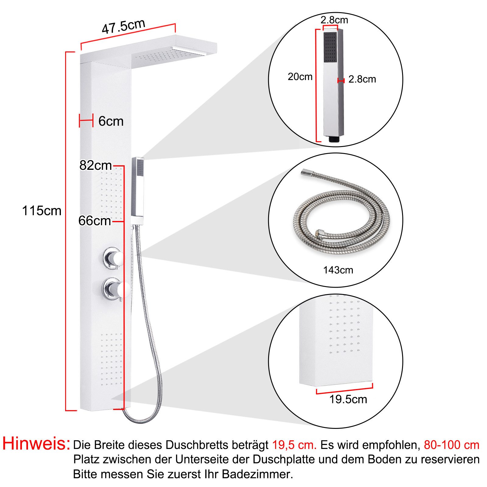 FIVMEN Duschsystem Duschpaneel Edelstahl Gebürstet Duscharmatur Duschset mi günstig online kaufen