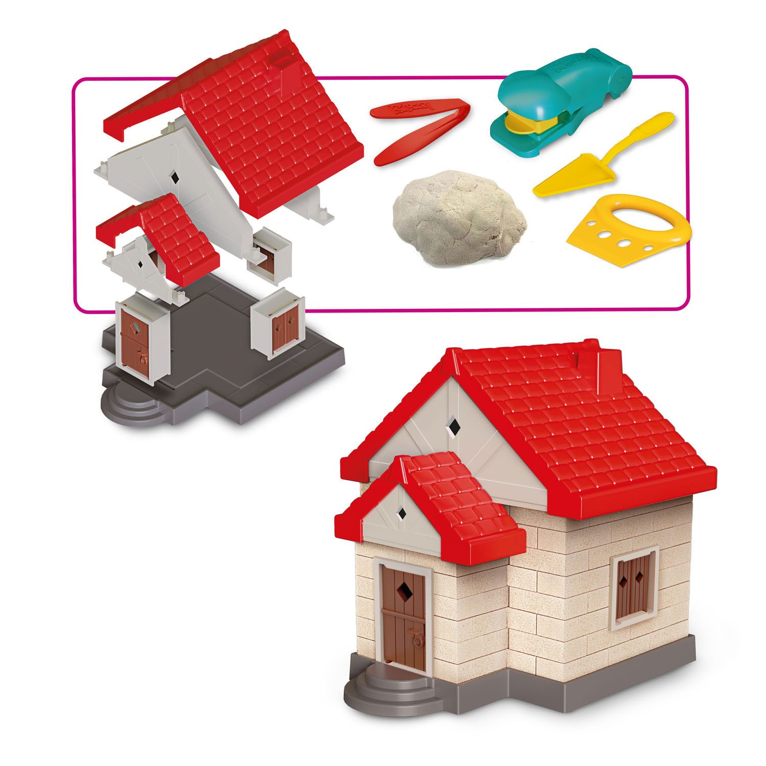 Toi-Toys Kreativset KIDSCOVERY Bausteine-Maschine, Kinderleichte Herstellung von Sandbausteinen