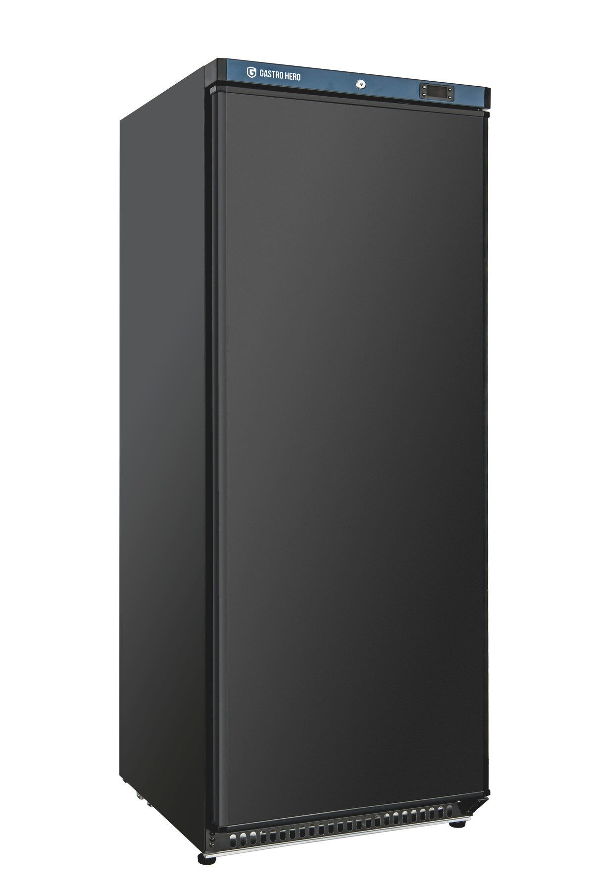 GastroHero Vollraumkühlschrank Lagerkühlschrank ECO 600 Schwarz 562 Liter Umluftkühlung LKSE600B, 190 cm hoch, 77.5 cm breit, schwarzes Gehäuse für moderne Profiküchen und Lagerbereiche