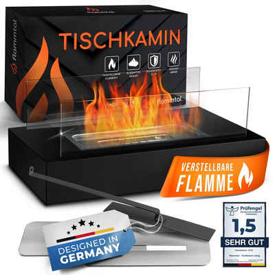 flammtal Echtfeuer-Dekokamin Wärmender Tischkamin (Echtfeuer-Dekokamin), Bioethanol Kamin für Indoor & Outdoor, Bioethanol Tischkamin
