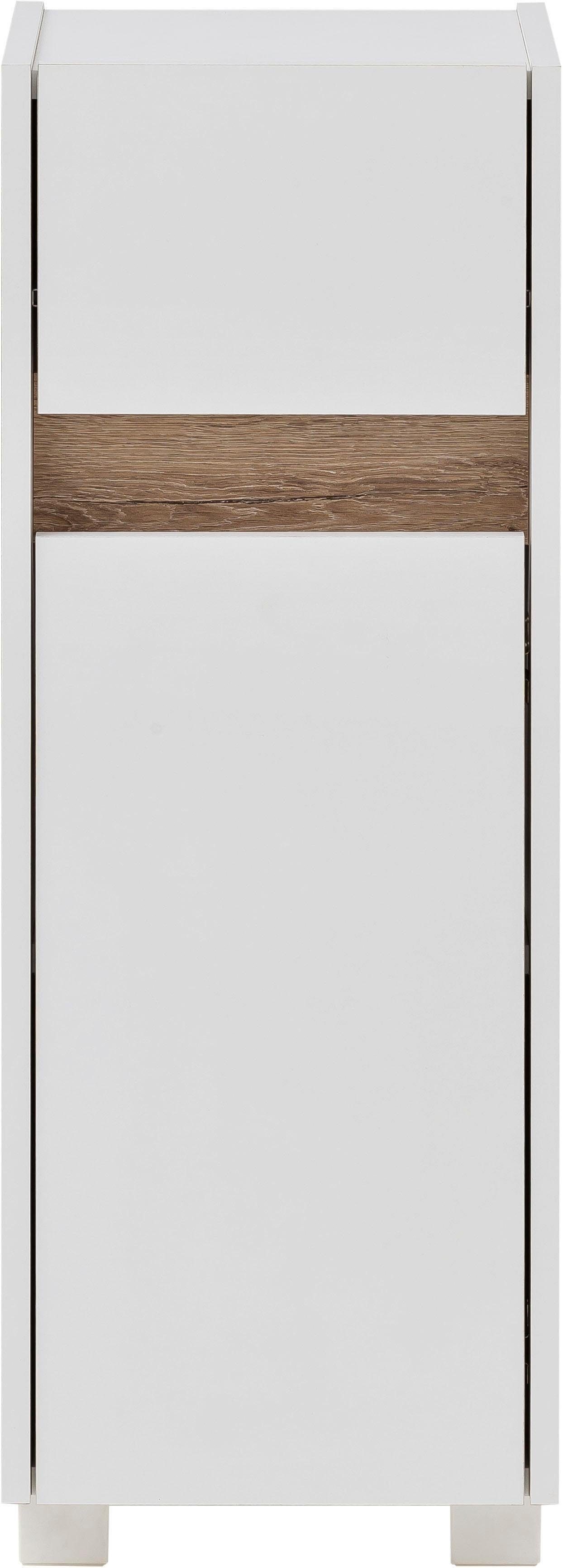 30 modernen Cosmo Unterschrank Schildmeyer cm, | Badezimmerschrank, Breite Blende weiß Wildeiche-Look im weiß