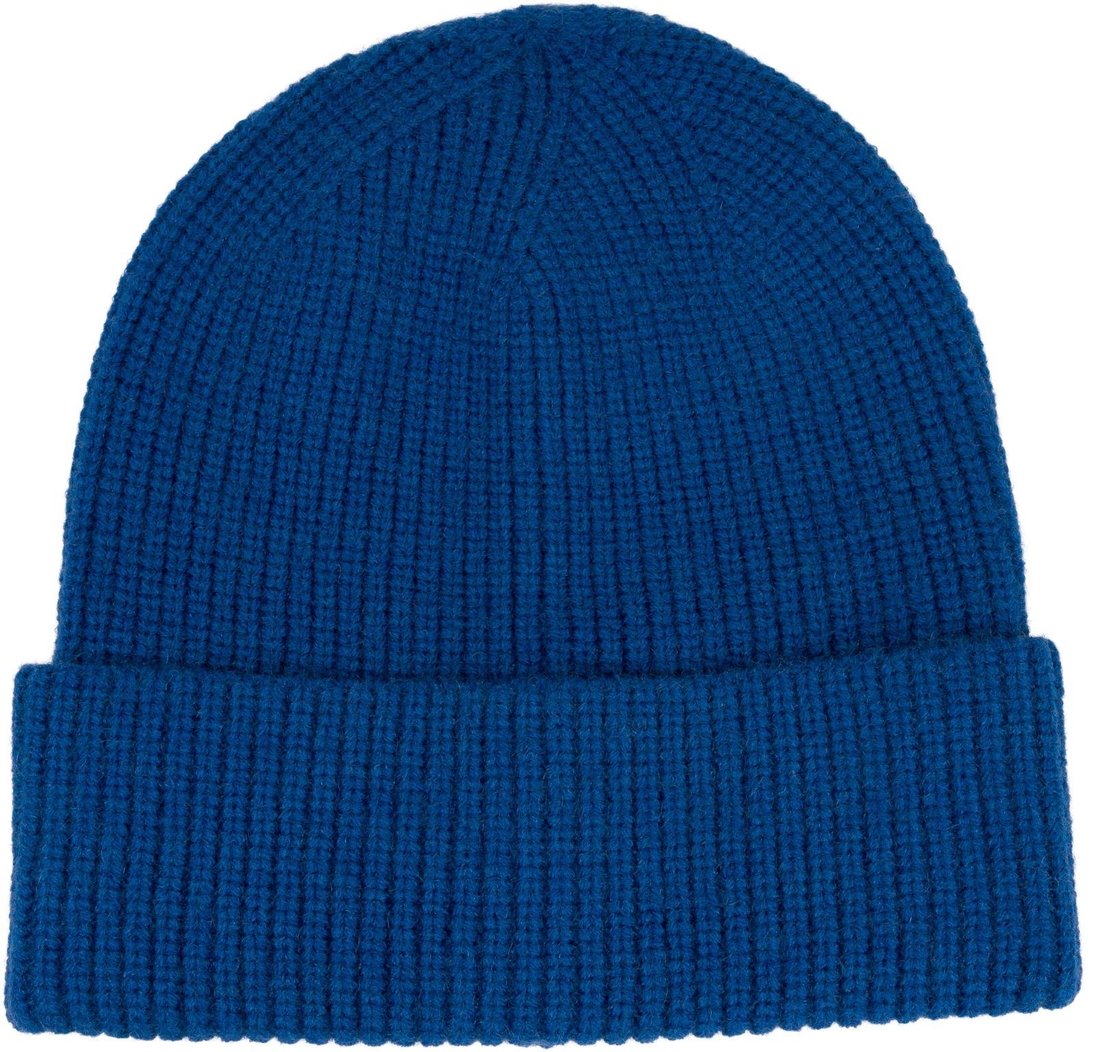 styleBREAKER (1-St) Royalblau Feinstrick Mütze Strickmütze mit Beanie Krempe