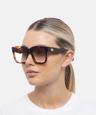 LE SPECS Sonnenbrille Damen - Trade Off in Dark Tort rechteckig mit UV-Schutz