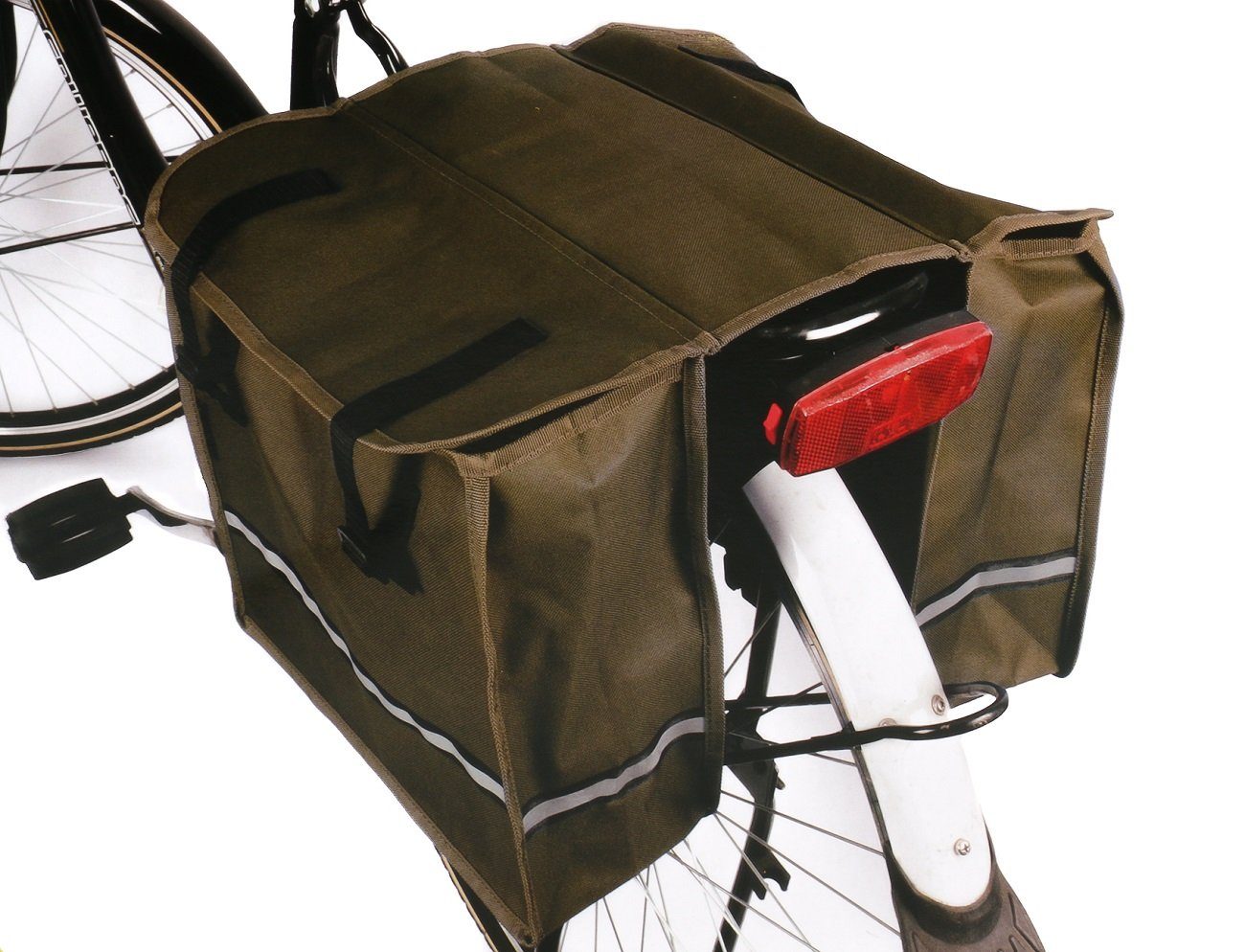 Dunlop Fahrradtasche für Gepäckträger (Doppel Satteltasche für Fahrrad- Gepäckträger), Fahrrad Gepäckträgertasche mit reflektierendem Streifen
