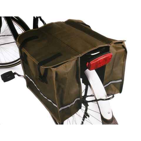 Dunlop Fahrradtasche für Gepäckträger (Doppel Satteltasche für Fahrrad-Gepäckträger), Fahrrad Gepäckträgertasche mit reflektierendem Streifen