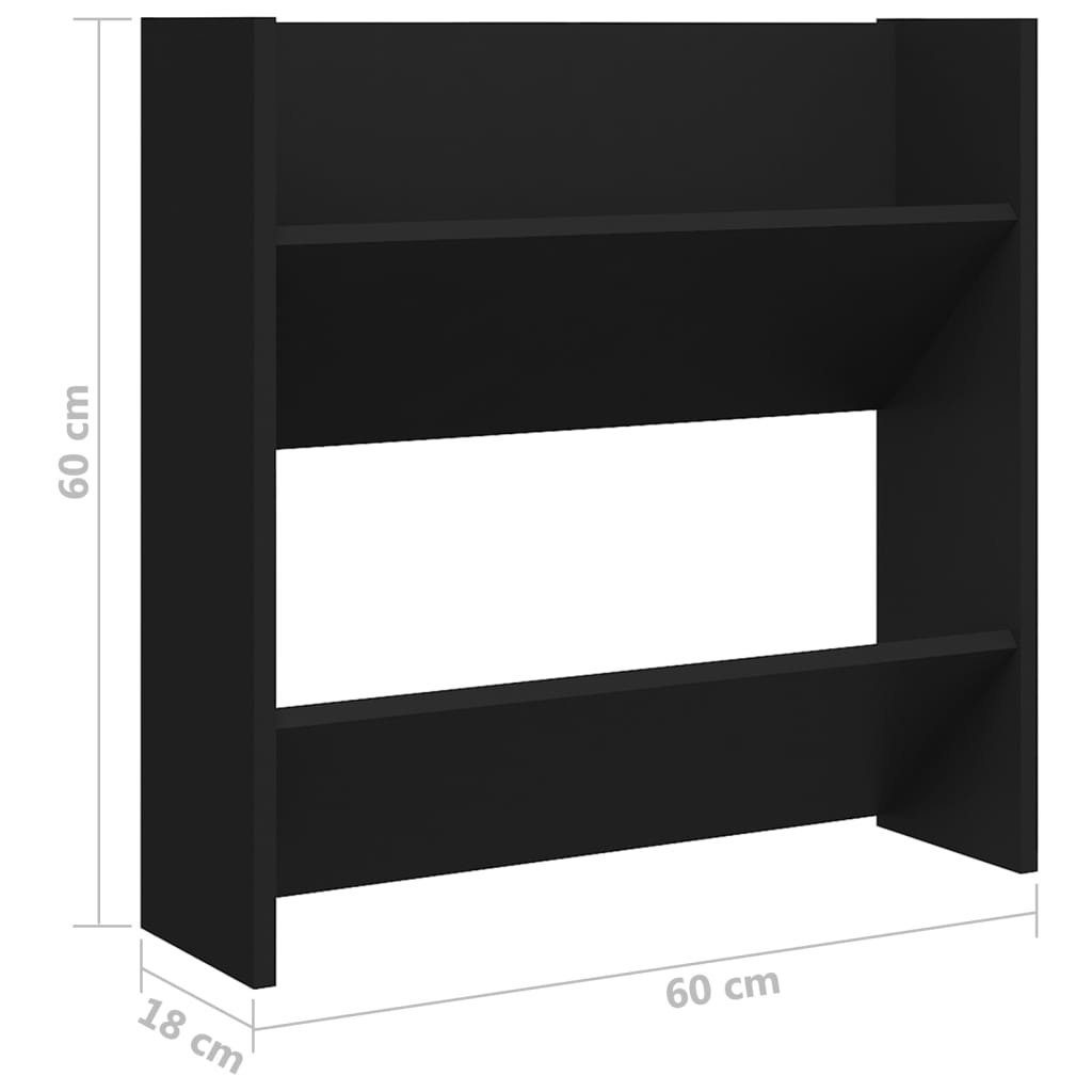 60x18x60 Wand-Schwarz cm Holzwerkstoff Schuhschrank furnicato