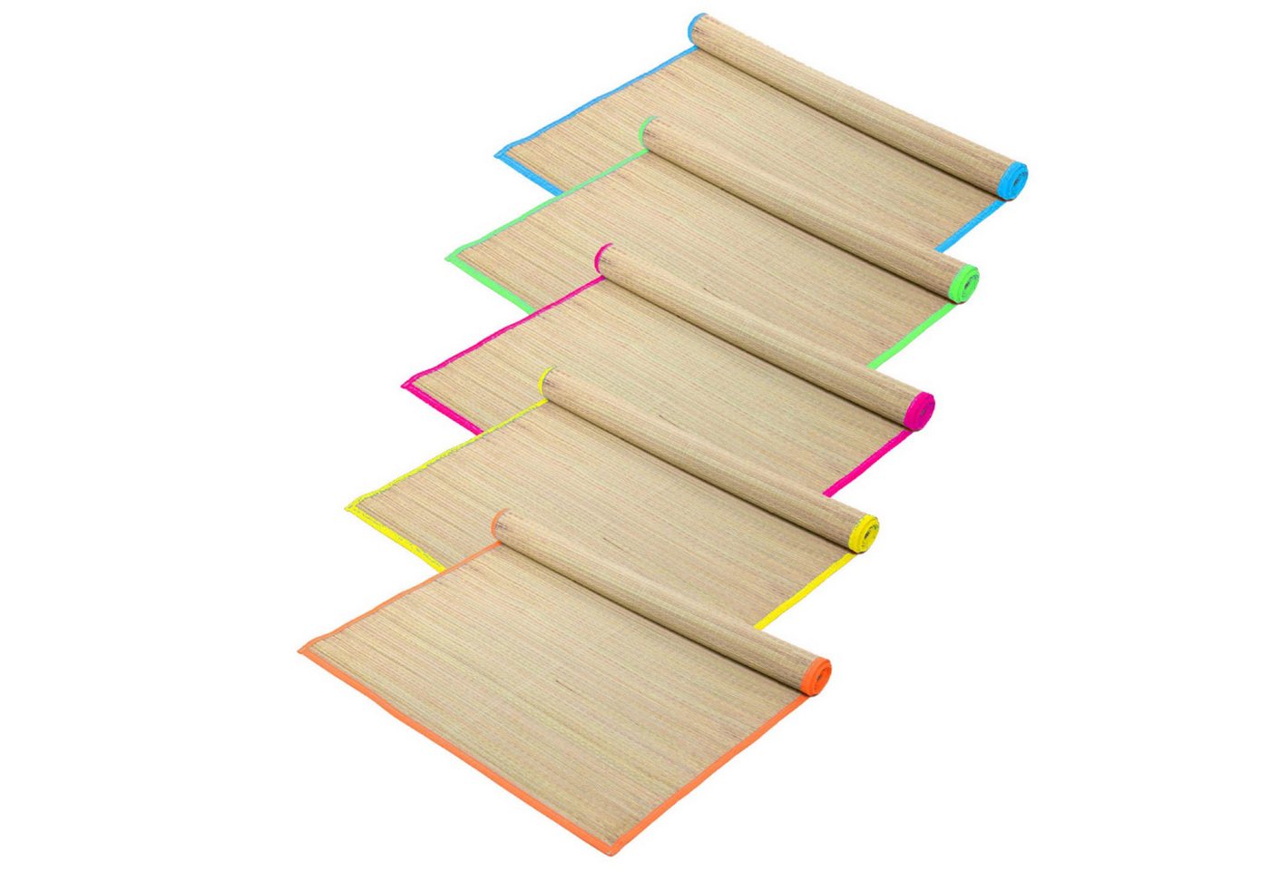 HAC24 Strandtücher Strandtuch Strohmatte Liegematte Faltbar Rollmatte Strand Matte, (5-St), aus Bast 175 x 60cm