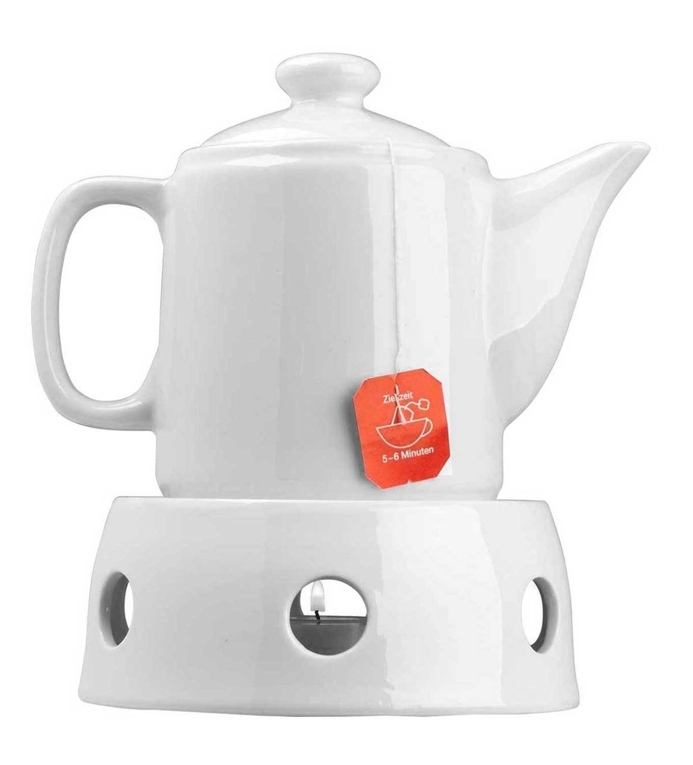 Stövchen EVE, Ø 14 cm, Weiß, Keramik, geeignet für Teekannen