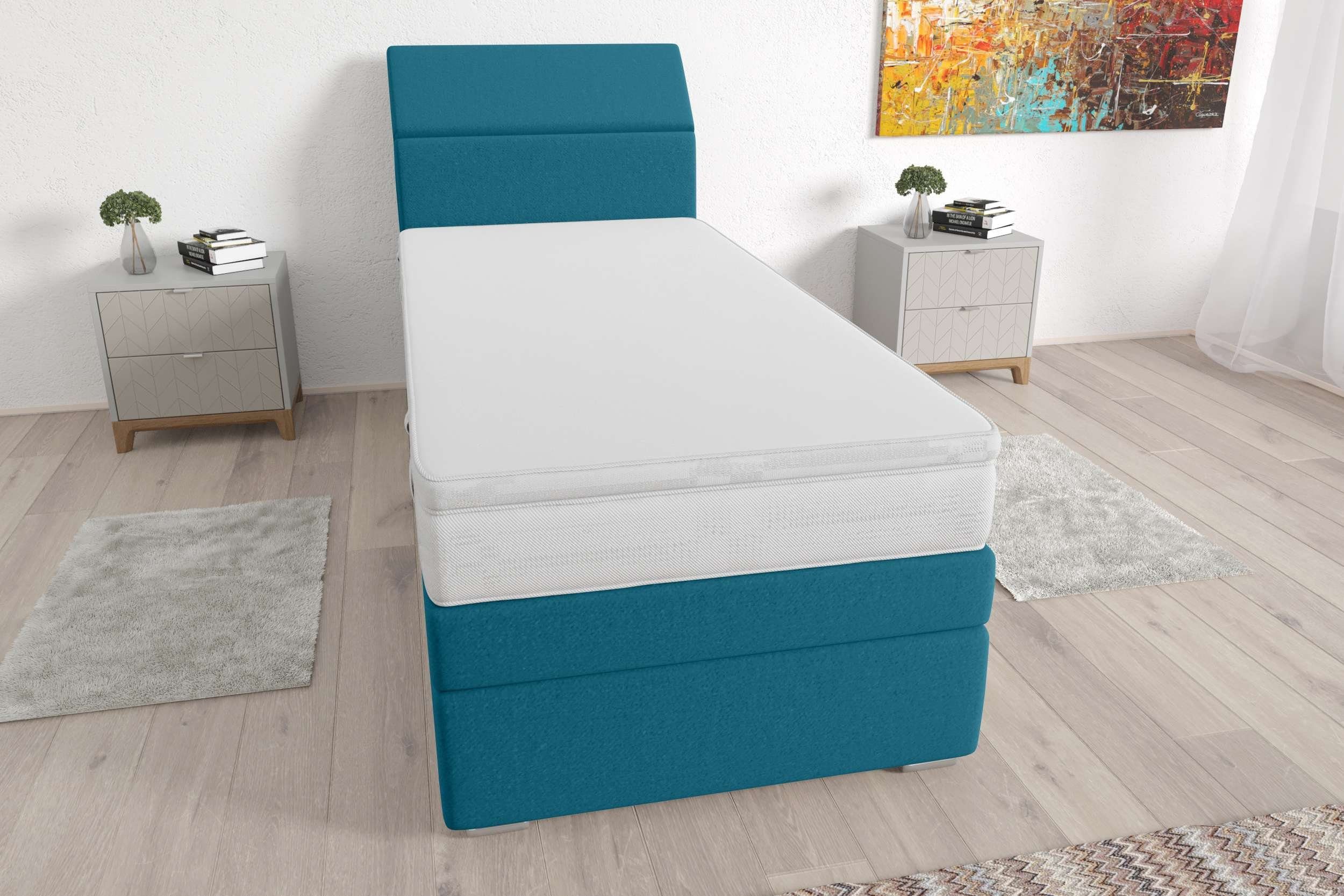 99rooms Boxspringbett Mentor (Schlafzimmerbett, Bett), 90/100/120 x 200 cm, mit Bonellfederkern, mit Topper