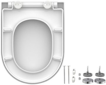 Schütte WC-Sitz WHITE, Duroplast, Absenkautomatik, Schnellverschluss, belastbar bis 150 kg