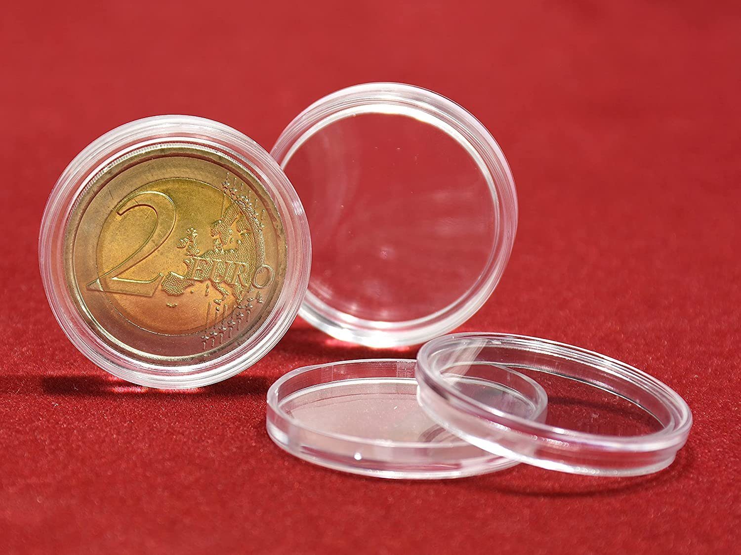 10 Münzen 2 Münzkapseln für MC.Sammler 26mm Stück Euro Kapselhalter