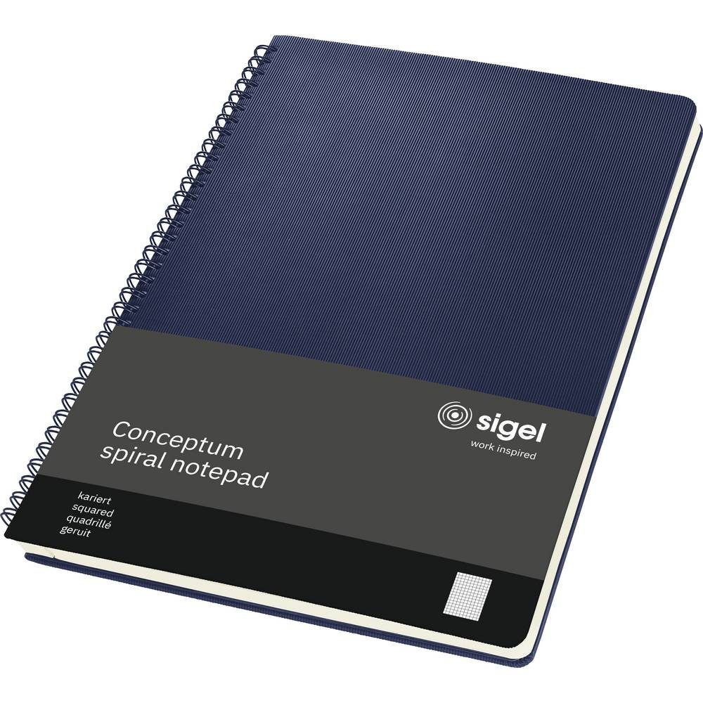 Sigel Collegeblock Spiralblock Conceptum Hardcover Dunkelblau DIN A4 kariert Anzahl der