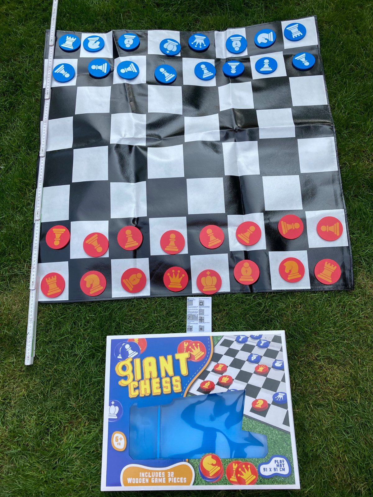 Koopman Spiel Bunt, Brettspiel, Schach Spiel, XXL, Gartenspiel, 91x91cm