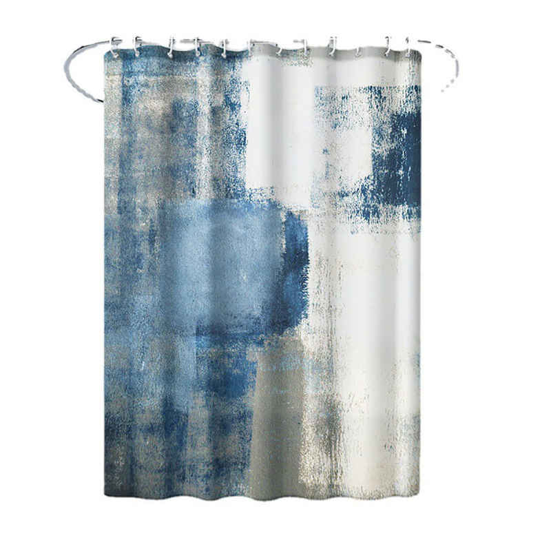 Mrichbez Duschvorhang 180x180 Moderner bedruckter Duschvorhang Breite 180 cm (1-tlg., mit 12 Duschvorhangringen), Duschvorhang Textil Wasserdichter Shower Curtain Antibakteriell