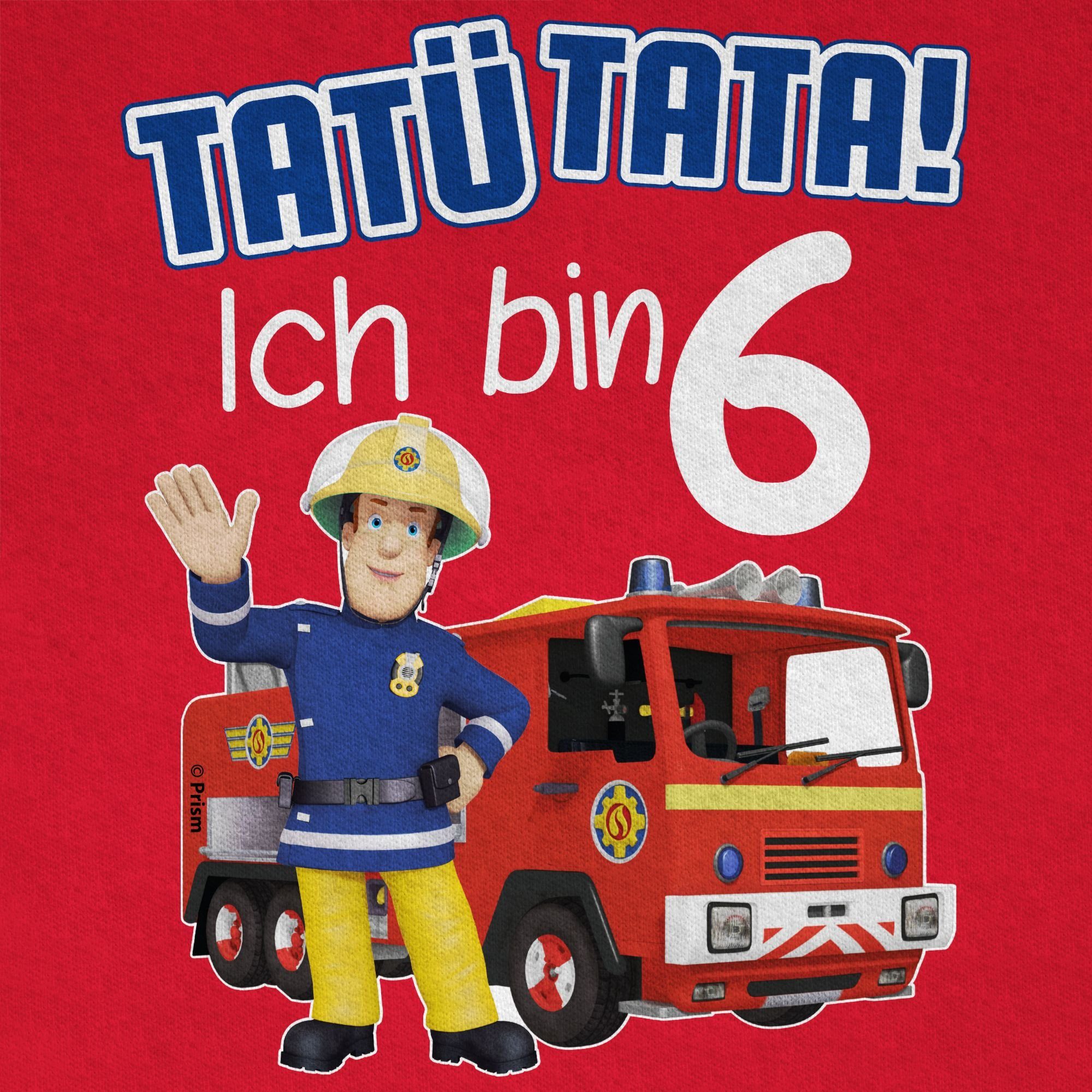 Shirtracer T-Shirt Tatü Tata! Ich bin 6 - blau (1-tlg) Feuerwehrmann Sam Jungen