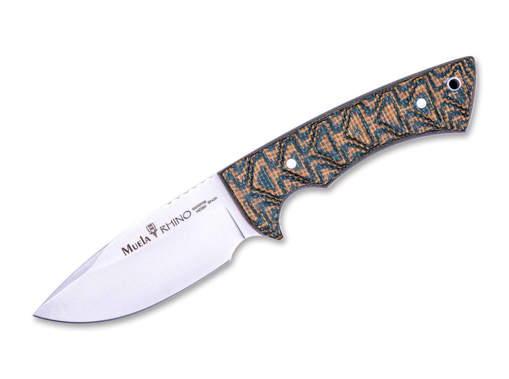Muela Taschenmesser Feststehendes Messer Rhino Micarta Green