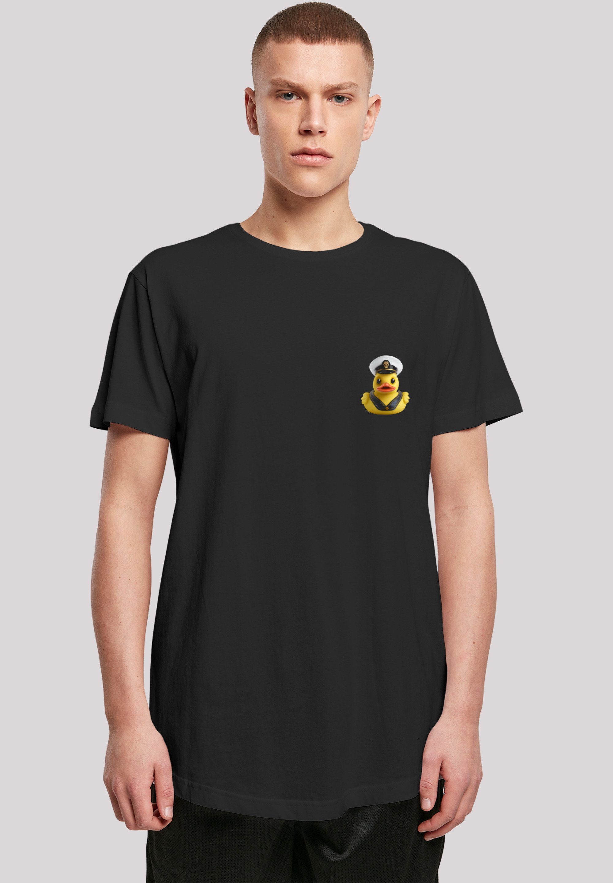 F4NT4STIC T-Shirt Rubber Duck Captain Long Print schwarz