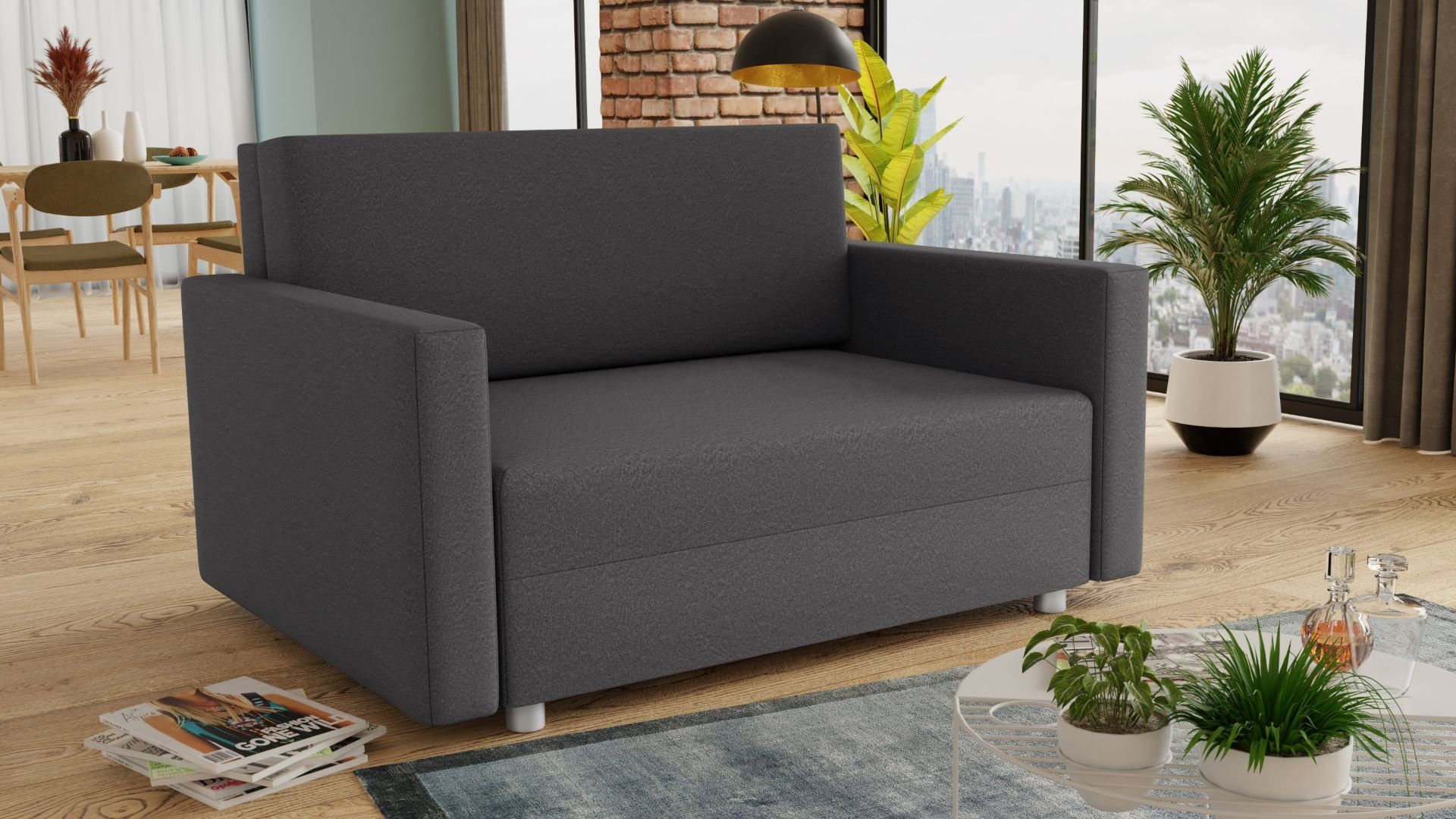 Sofnet Schlafsofa Pura Maxi, mit Schlaffunktion und Bettkasten, Bettsofa, Couch, 3 Sitzer