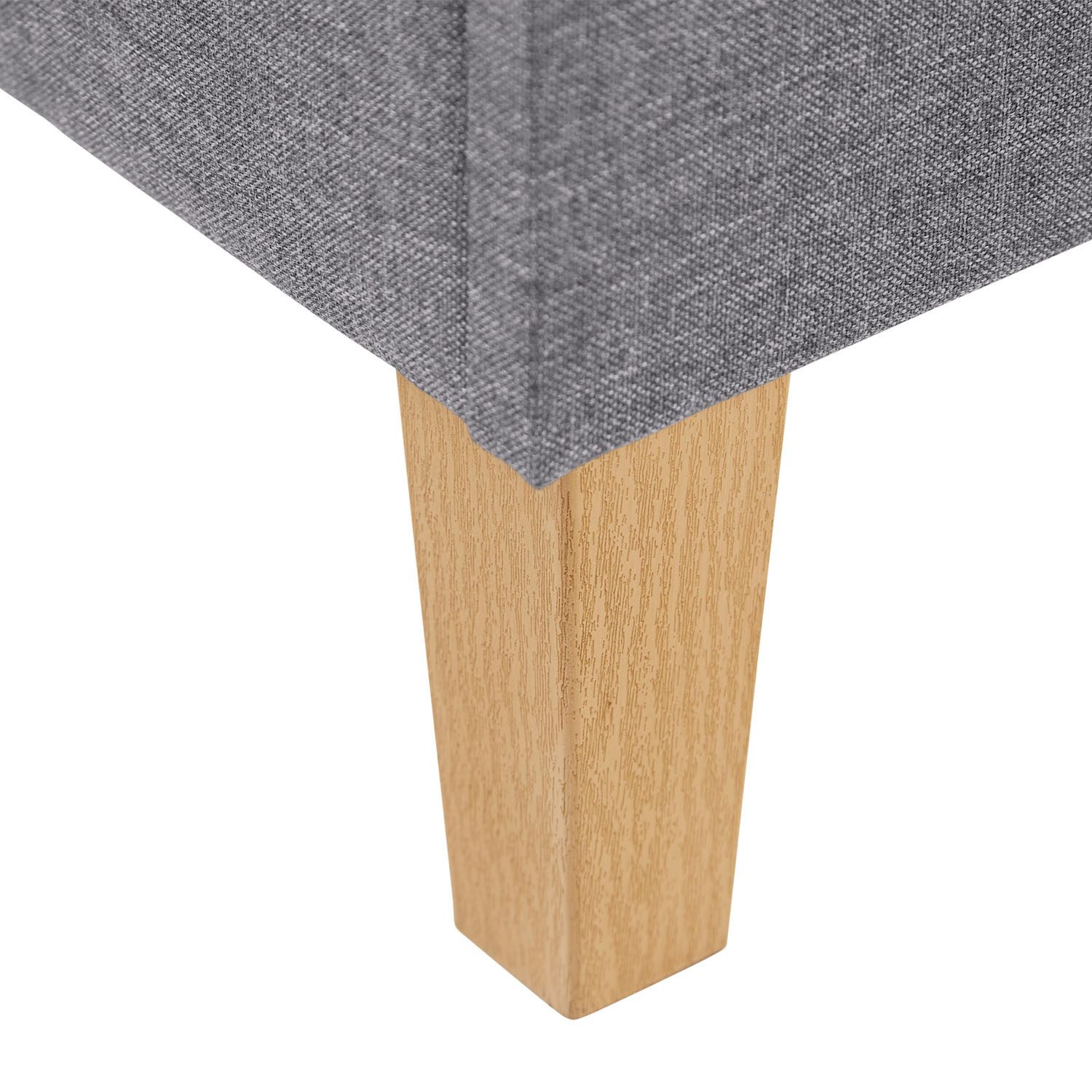 Homestyle4u Polsterbett 140x200 Doppelbett Futonbett Holzbett Grau Bettgestell Holzfüße (Komplett-Set mit Lattenrost, Matratze mit OEKO-TEX® Standard 100), Holzbeine