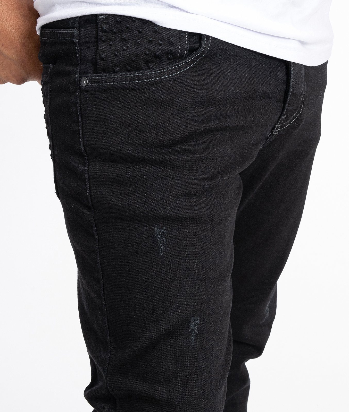 Rock Creek Straight-Jeans Herren Jeans Stonewashed Schwarz RC-2099 – Bild 4 von 5