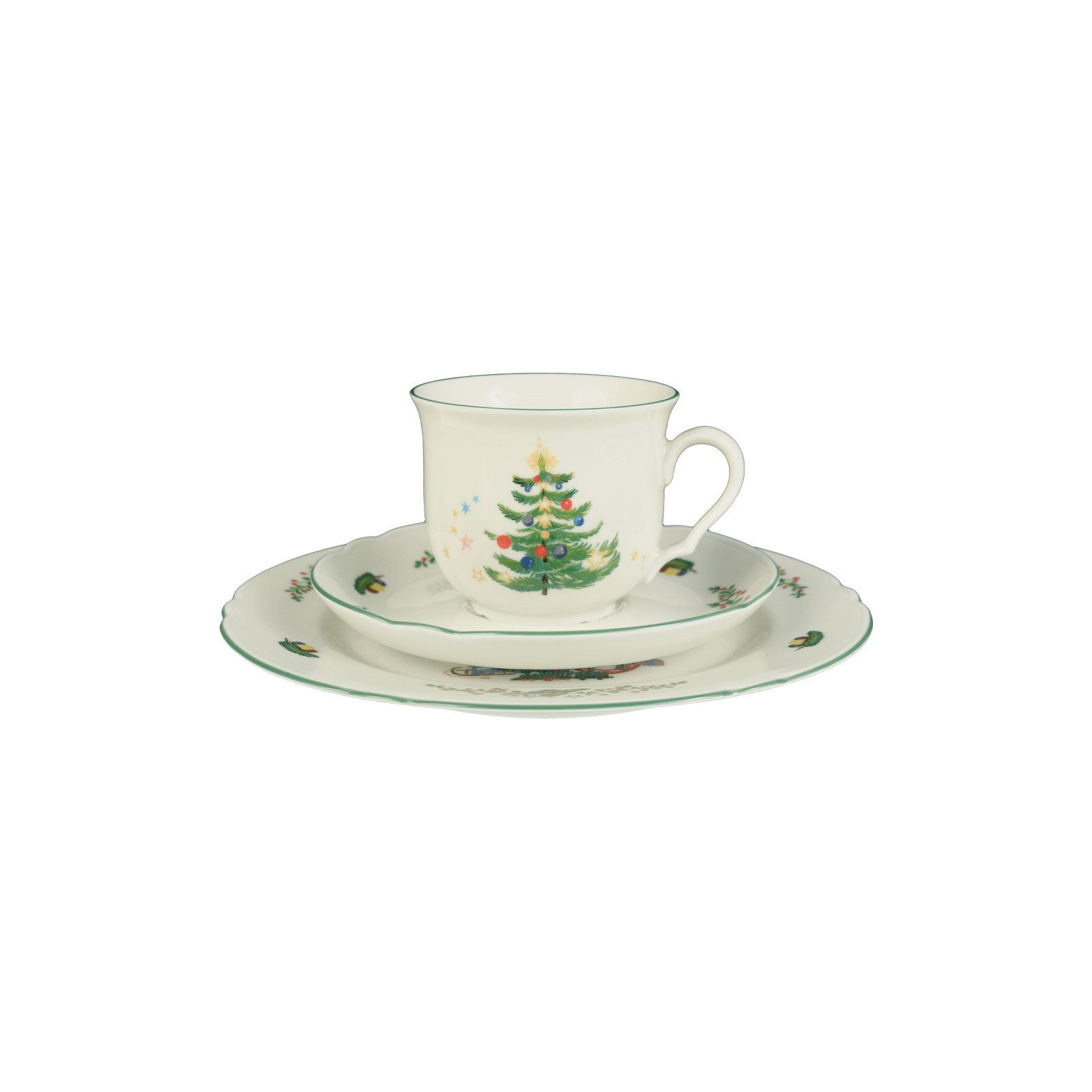 Seltmann Weiden Kombiservice Marieluise Weihnachten Kaffeegedeck 3er Set (3-tlg), 1 Personen, Porzellan