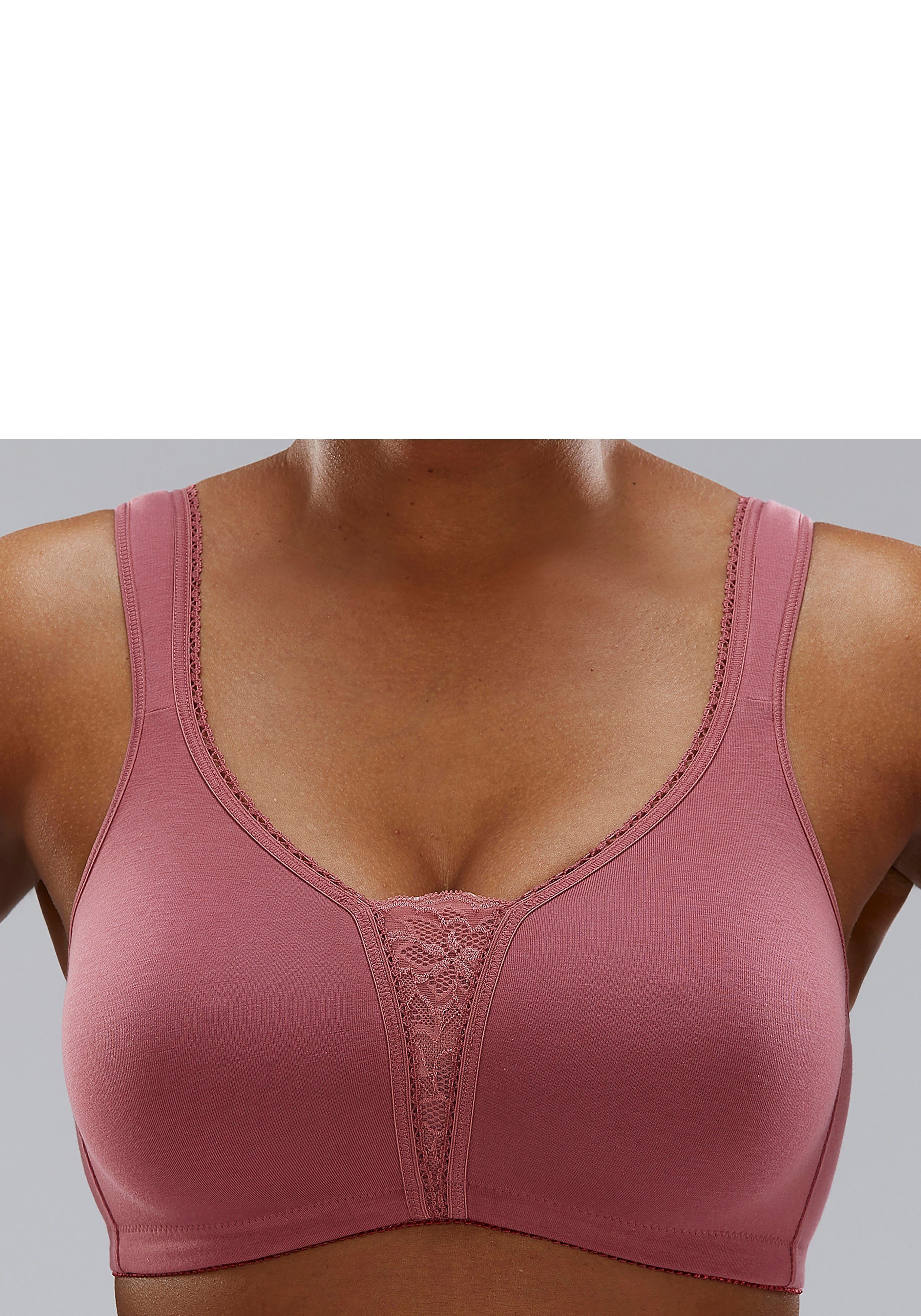 petite fleur (Packung, 2 Stück) ohne Bügel mit Spitzen-Details – ideal für große Größen