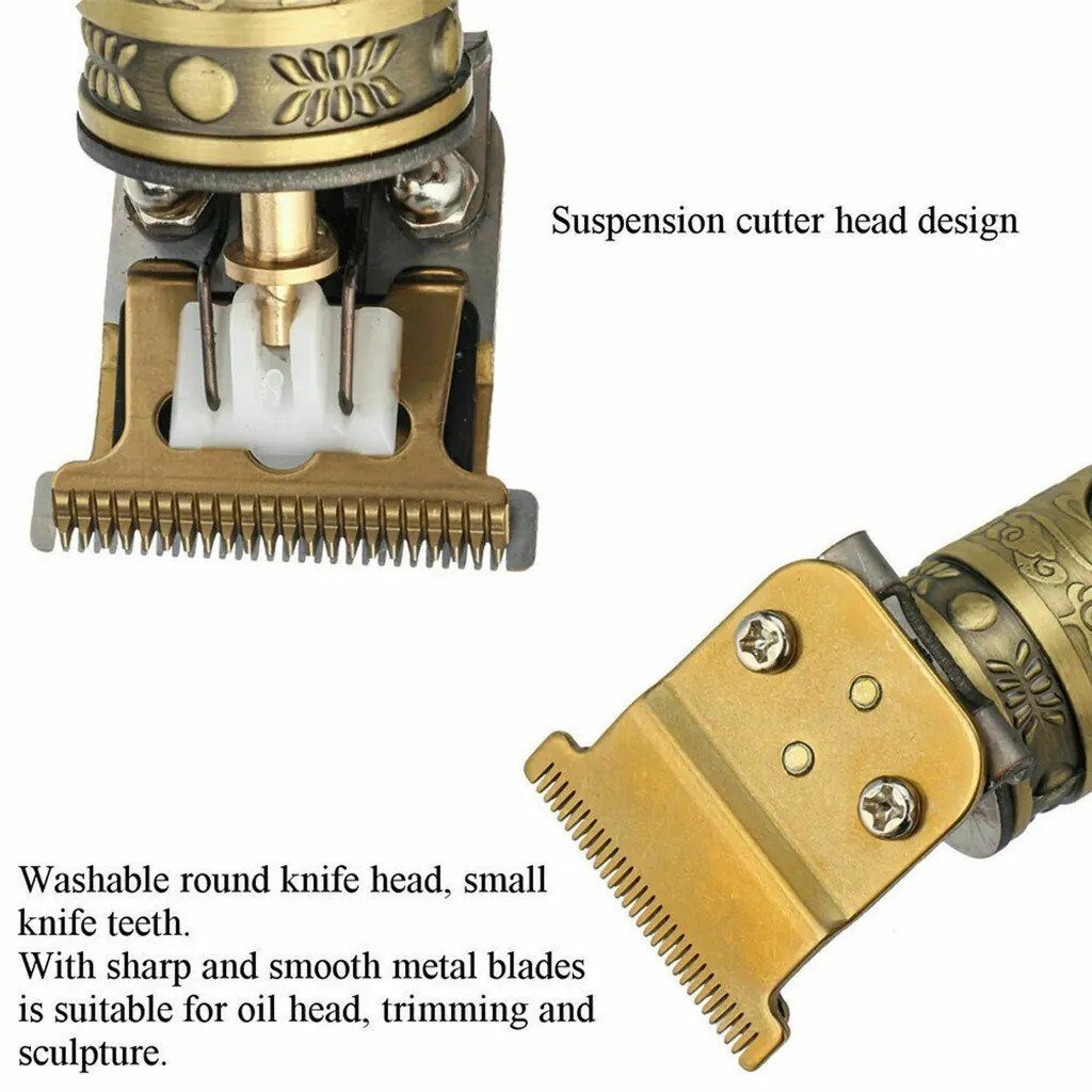 Haarschneider Metallskelett autolock T-Blade silber Set, Haarschneider Ein-Knopf-Start. Profi Rutschfestes Haarschneidemaschine Haarschneider