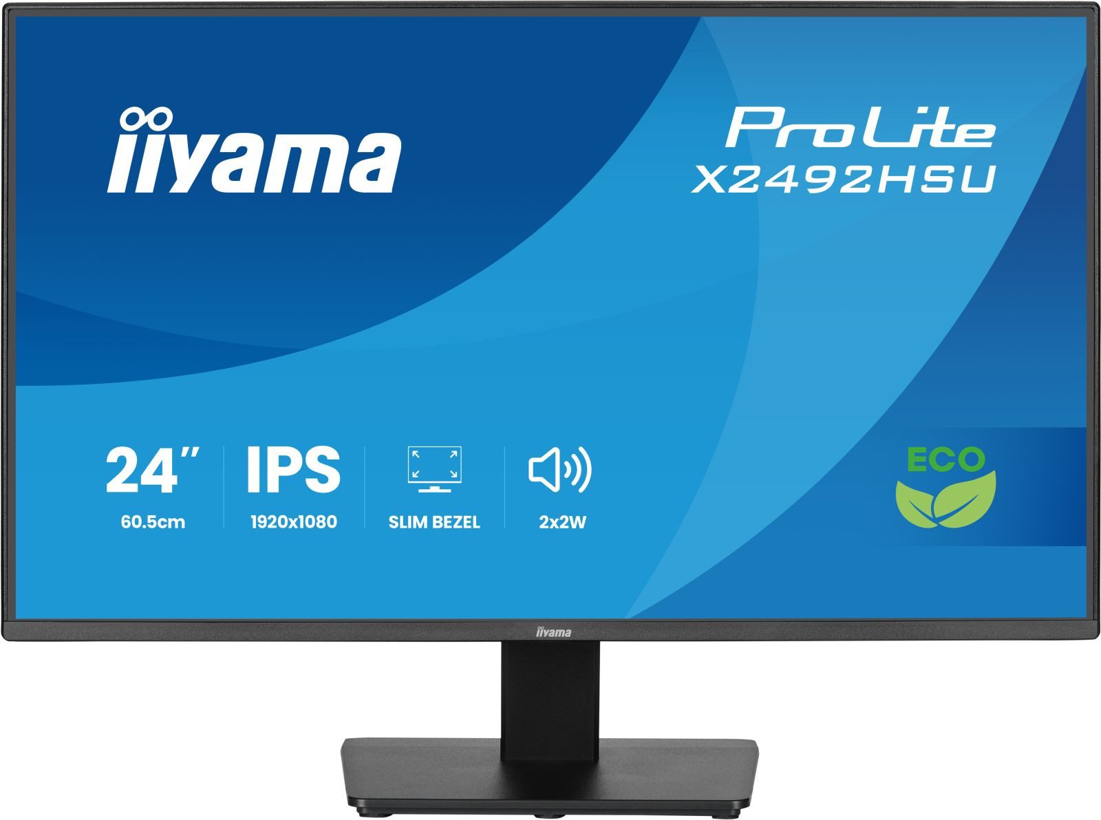 Iiyama 24" IPS 4-side slim bezel, Green Choice, EyeComfort / EyeSafe 2.0, 192 TFT-Monitor (1920 x 1080 px, Full HD, 3 ms Reaktionszeit, 120 Hz, IPS, Adaptive-Sync, Lautsprecher, HDCP)