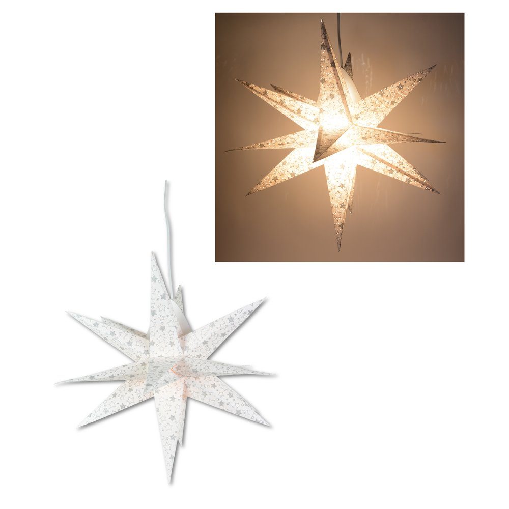 RIFFELMACHER & WEINBERGER Dekostern Weihnachtsstern Papierstern für Innen - Ø 45 Rot oder Weiß, 1 St., 3D-Stern