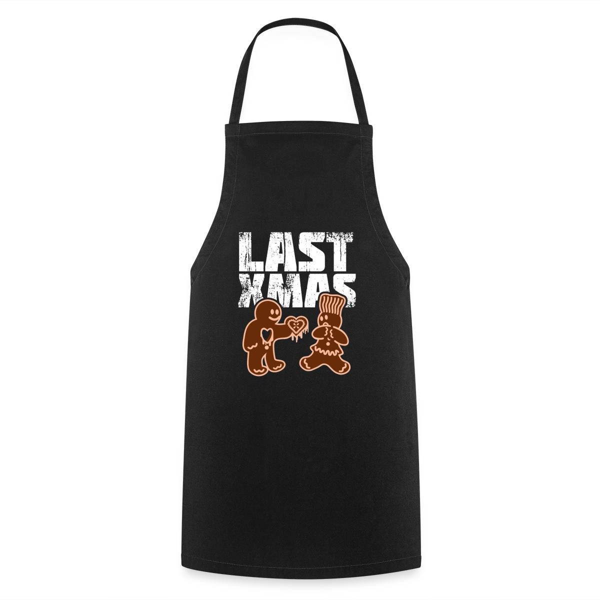 Spreadshirt Kochschürze Last Xmas Lustig Lebkuchen Herz Weihnachten Kochschürze, (1-tlg)