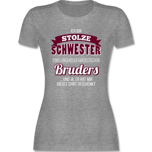 Shirtracer TShirt »Ich bin stolze Schwester Damen Premium TShirt TShirts« Schwester