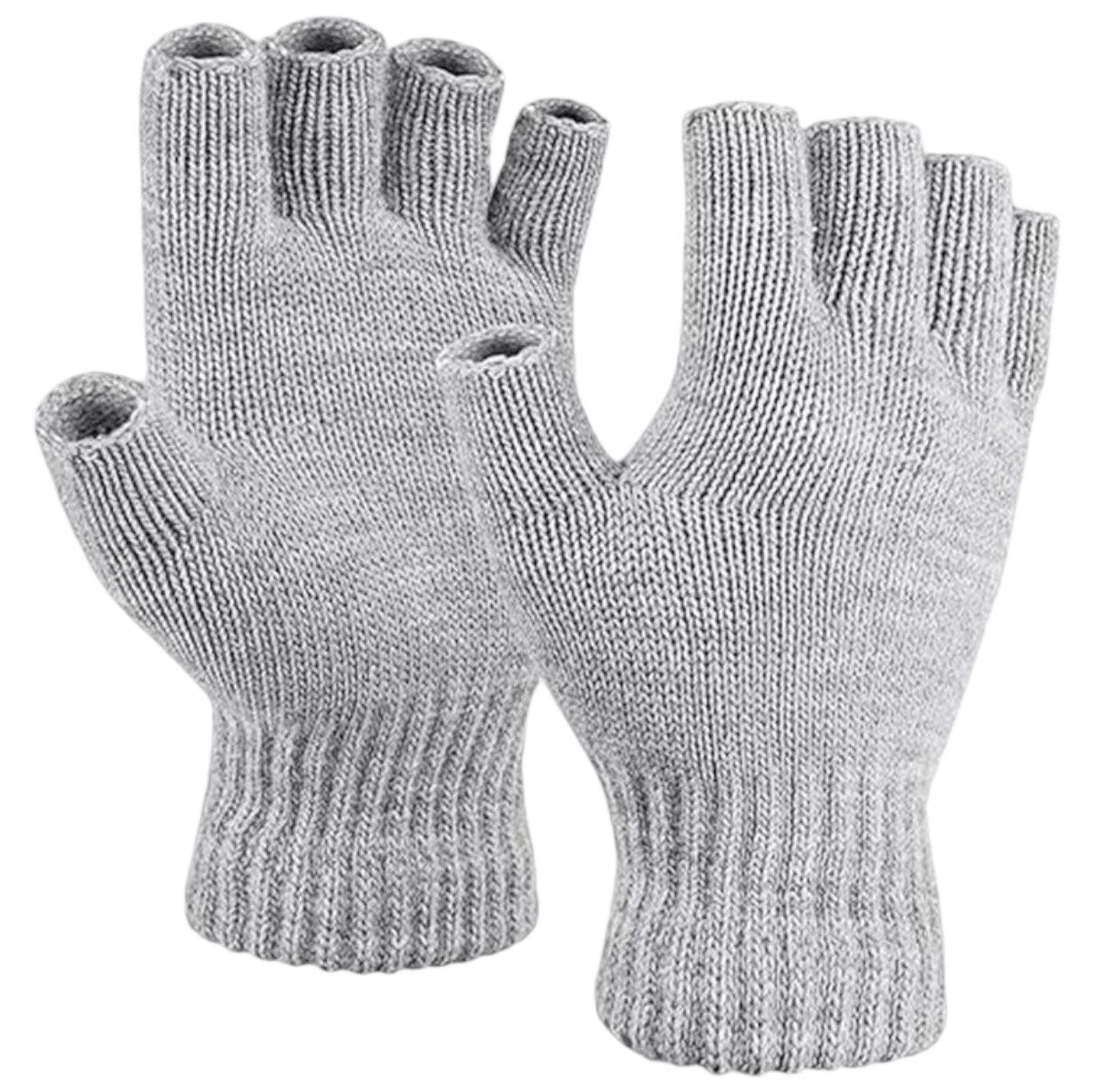 herémood Strickhandschuhe Fingerlose Winterhandschuhe Damen & Herren Acryl Thermo Halbfinger (Handschuhe gestrickt – Outdoor Sport Unisex 1 Paar Bewegungsfreiheit & Komfort, Elastisch, atmungsaktiv, langlebig – Perfekte Geschkenke)